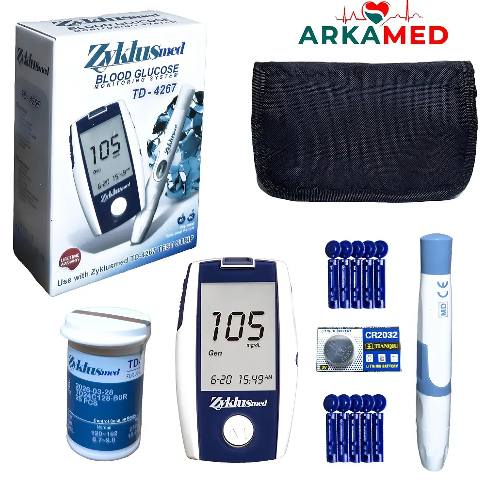 دستگاه تست قند خون زیگلاس مد مدل TD-4267 با ۲۵ عدد نوار تست